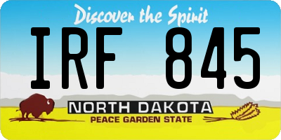 ND license plate IRF845