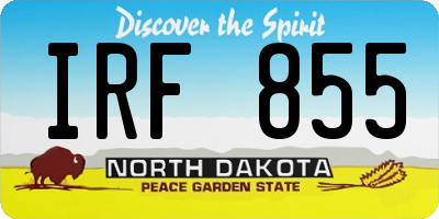 ND license plate IRF855