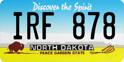 ND license plate IRF878