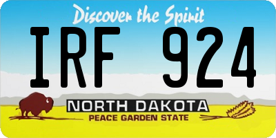 ND license plate IRF924