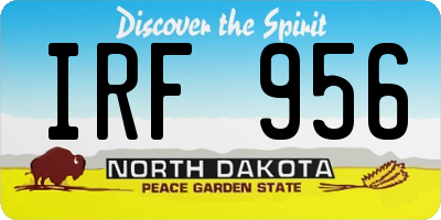 ND license plate IRF956