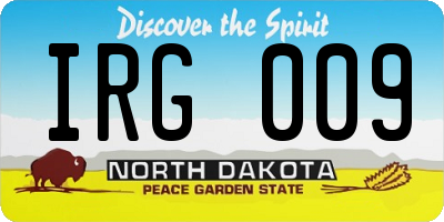 ND license plate IRG009