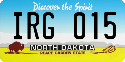 ND license plate IRG015