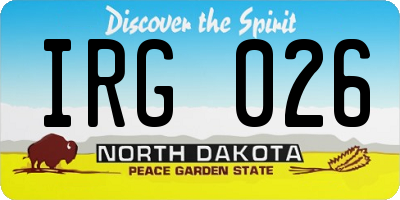 ND license plate IRG026