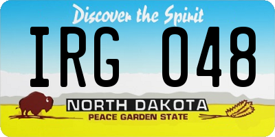 ND license plate IRG048