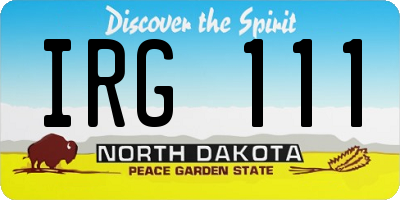 ND license plate IRG111