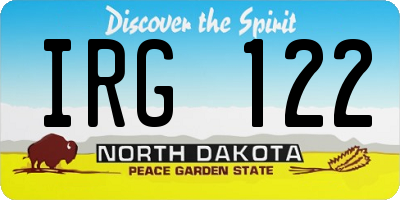 ND license plate IRG122