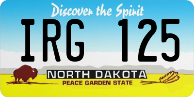 ND license plate IRG125