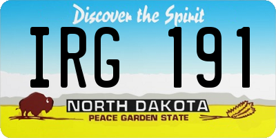 ND license plate IRG191