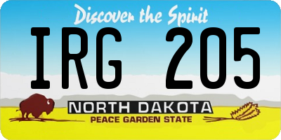 ND license plate IRG205