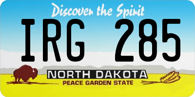 ND license plate IRG285