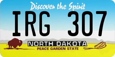 ND license plate IRG307