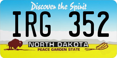 ND license plate IRG352