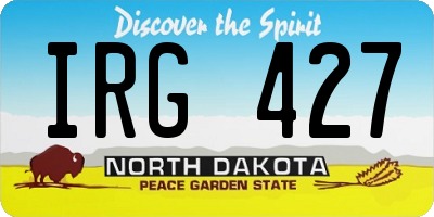 ND license plate IRG427