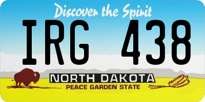 ND license plate IRG438
