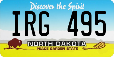 ND license plate IRG495