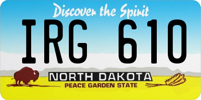 ND license plate IRG610