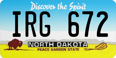 ND license plate IRG672