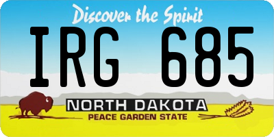 ND license plate IRG685