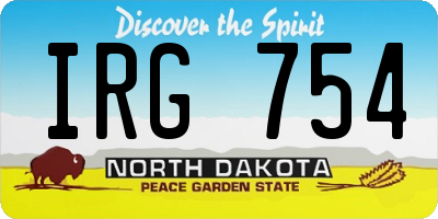 ND license plate IRG754