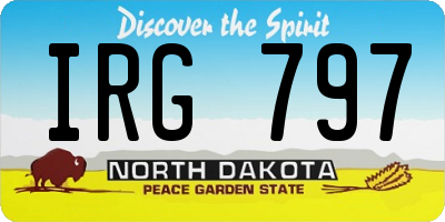 ND license plate IRG797