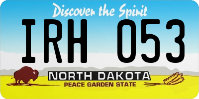 ND license plate IRH053