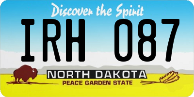 ND license plate IRH087