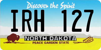 ND license plate IRH127