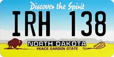 ND license plate IRH138