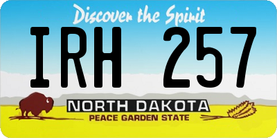 ND license plate IRH257