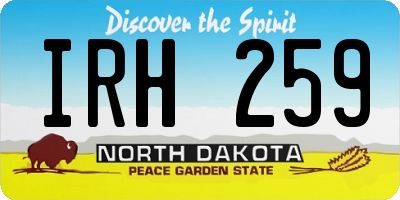 ND license plate IRH259