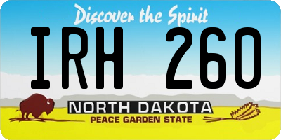 ND license plate IRH260