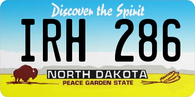 ND license plate IRH286