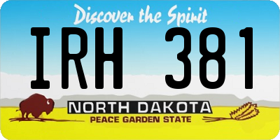 ND license plate IRH381