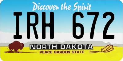 ND license plate IRH672