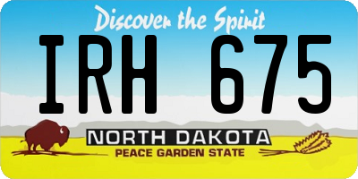ND license plate IRH675