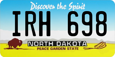 ND license plate IRH698