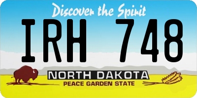 ND license plate IRH748