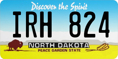 ND license plate IRH824