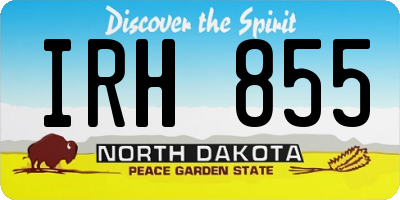 ND license plate IRH855