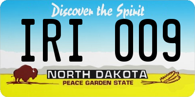 ND license plate IRI009