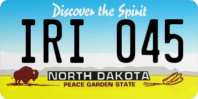 ND license plate IRI045