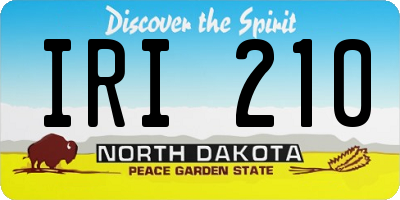 ND license plate IRI210