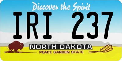 ND license plate IRI237