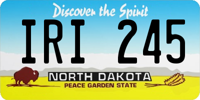 ND license plate IRI245