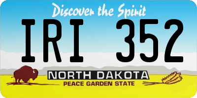 ND license plate IRI352