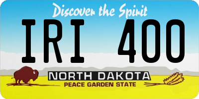 ND license plate IRI400