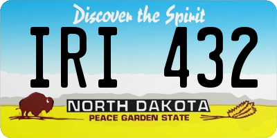 ND license plate IRI432