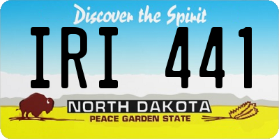 ND license plate IRI441