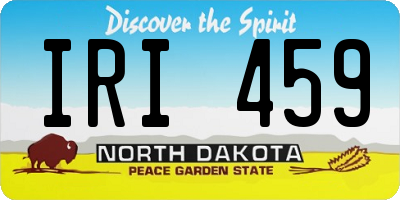 ND license plate IRI459